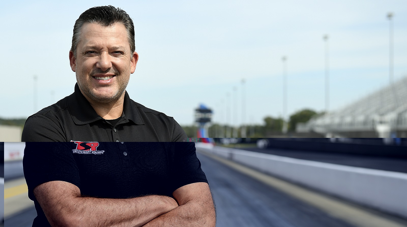 Tony Stewart poses for a portrait at the zMAX Dragway on Oct. 14, 2021, in Concord, North Carolina.