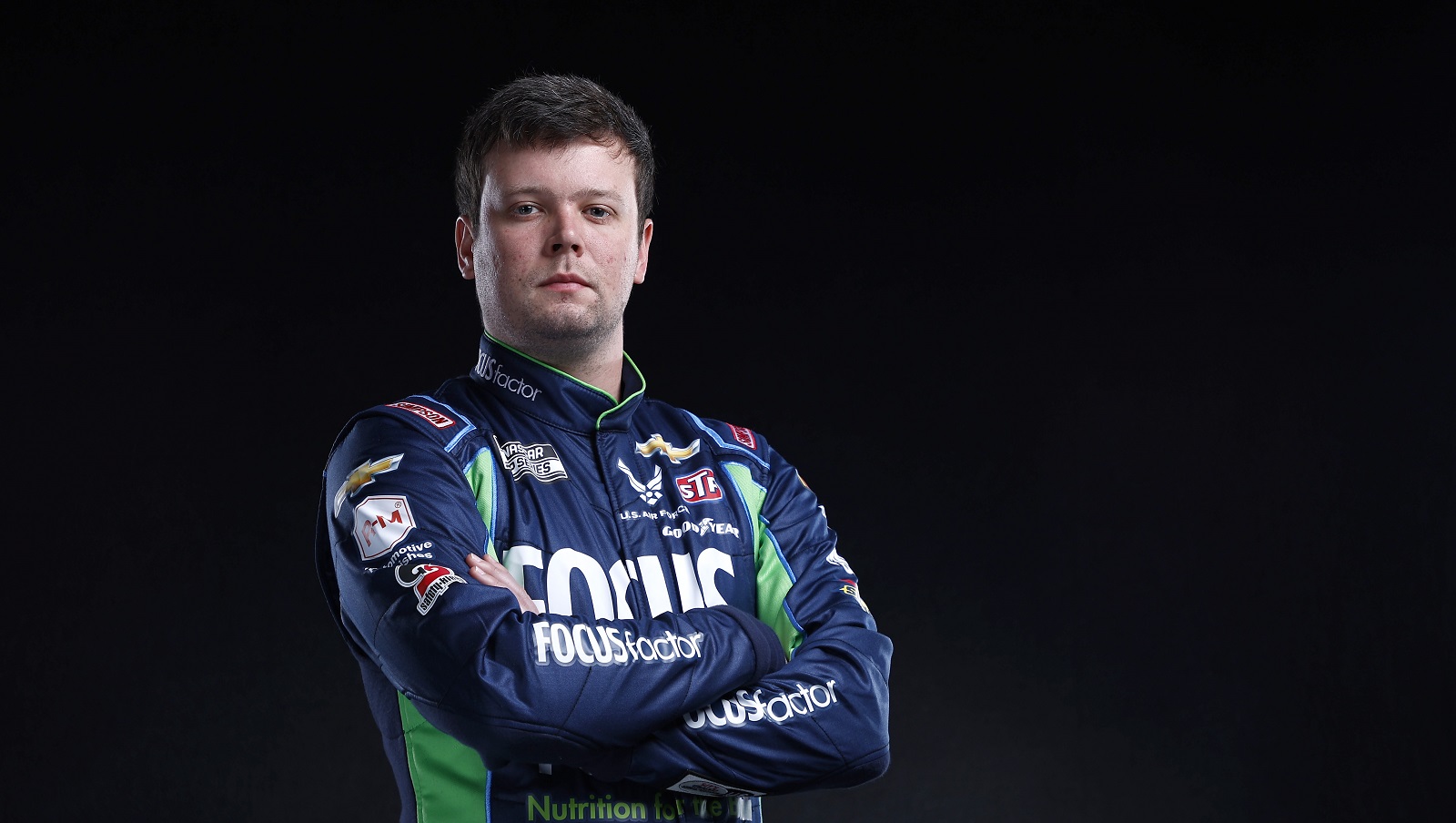 Erik Jones poses for a photo during NASCAR Production Days at Clutch Studios on Jan. 19, 2022, in Concord, North Carolina.