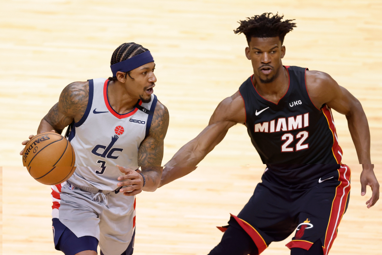 Bradley Beal and Miami Heat star Jimmy Butler in 2021.