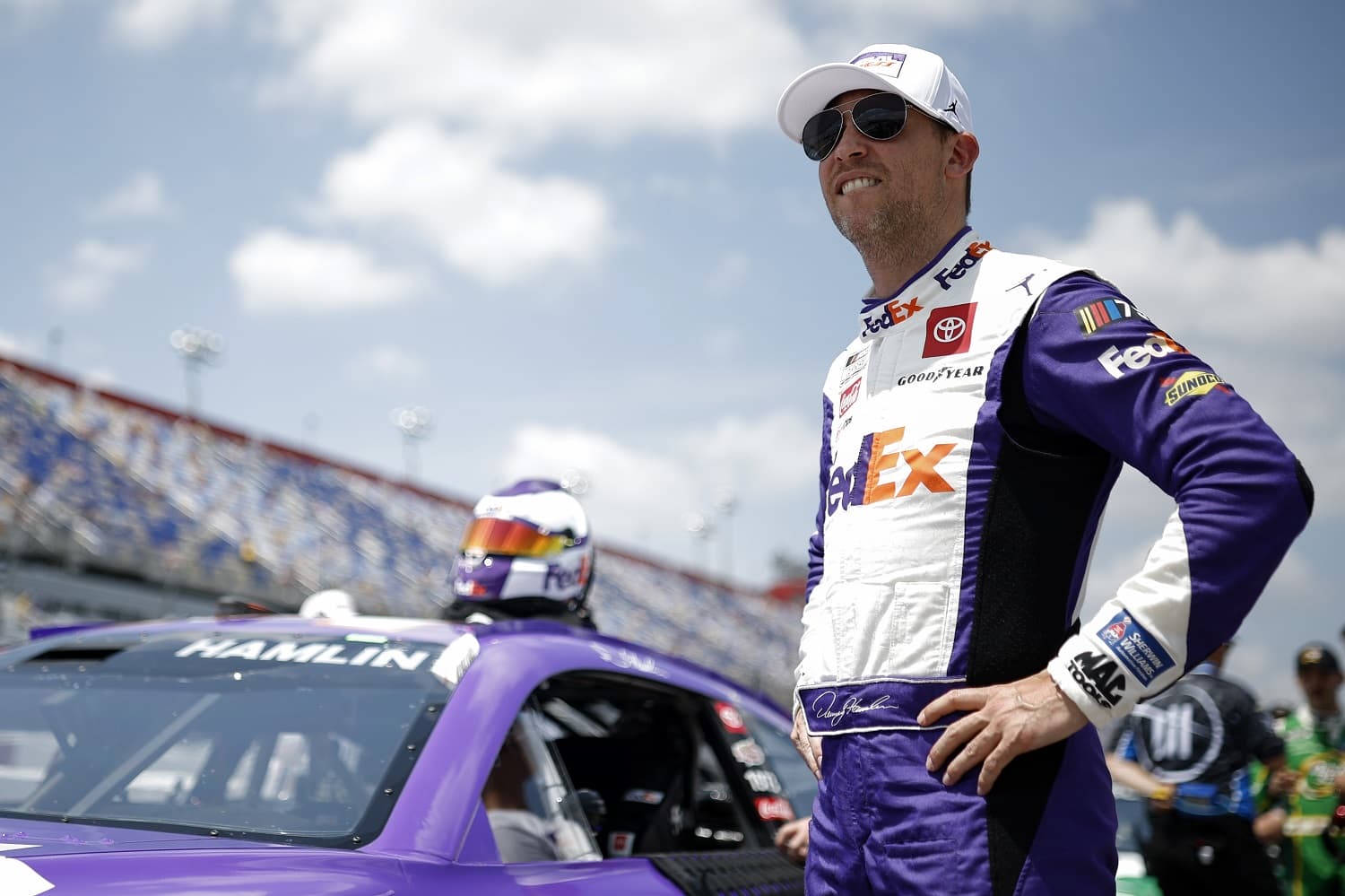 Denny Hamlin drives during qualifying for the NASCAR Cup Series Goodyear 400 at Darlington Raceway on May 13, 2023. | Jared C. Tilton/Getty Images
