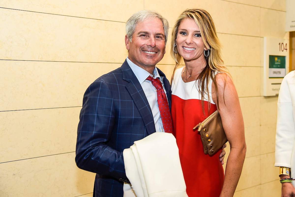 Team USA Captain's Assistant Fred Couples and his now-wife Suzanne Hannemann pose following The Presidents Cup Opening Ceremony in 2015