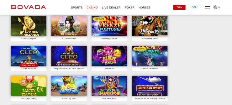Bovada Casino - one of the best casino sites for Texas players