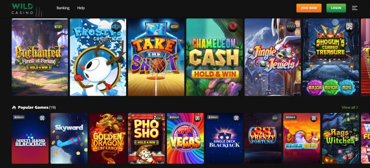 Wild Casino - the best fast withdrawal casino for US players