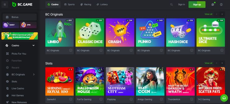BC Game Casino - trusted online Ethereum casino